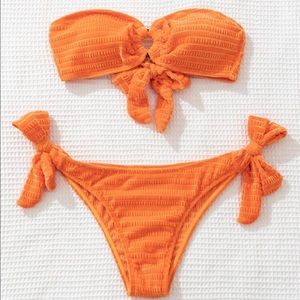 🌟 NEW ORANGE VELOUR BIKINI
